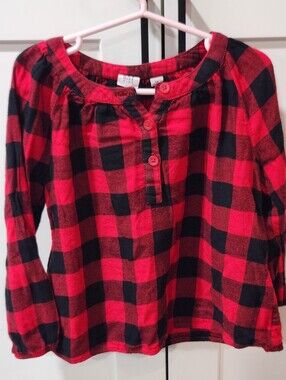 GAP Kids Red and Black Plaid Shirt